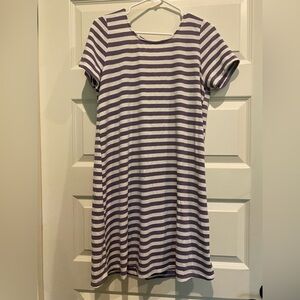 Kaileigh Purple and White Striped Mini Dress